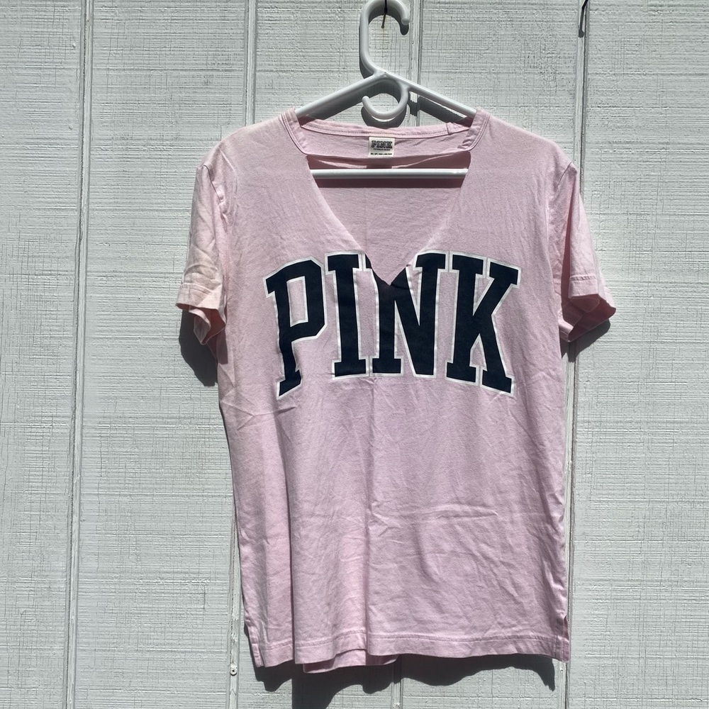 PINK Cut Out Crew Neck Tee